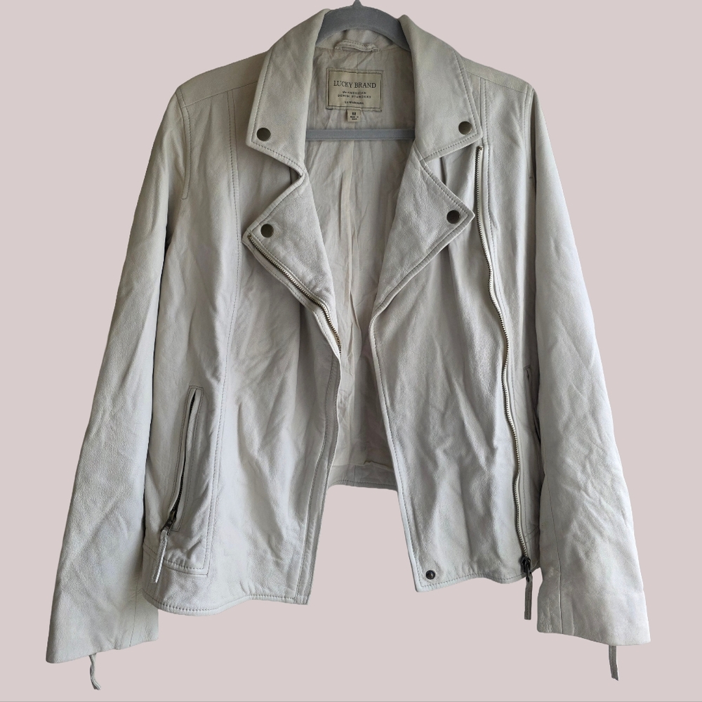 🩷 Lucky Brand 100% Lamb's Leather Moto Jacket 🩷